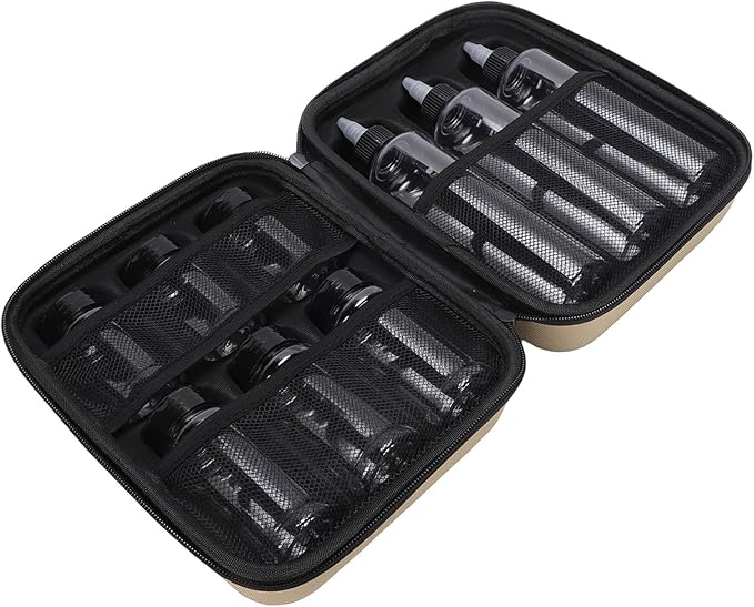 Seasoning Container Kit Seasoning Shakers Liquid Bottles with Funnel and EVA Storage for Outdoor Camping