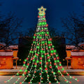 PUHONG Christmas Star Lights16.4Ft 320 LED Christmas Decoration String Lights[8 Modes &amp Waterproof ]with 11 Lighted Star for Halloween Xmas New Year (Plastic Star-Red &amp Green)
