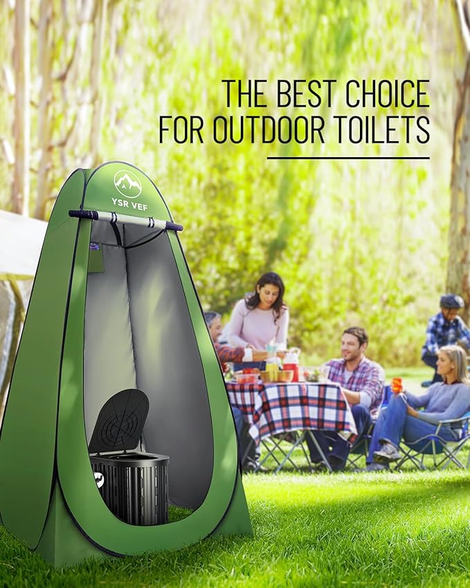 Camping Toilet with Pop-Up Privacy Tent and Liquid Waste Gel Portable Toilet for Camping with Large Tent Ergonomic Potty Provides Enhanced Comfort Suitable for All Ages