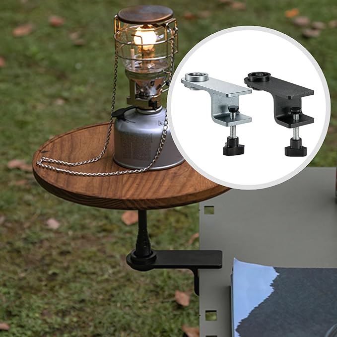 Camping clamps with adjustable height stand multi-functional table extension for outdoor gears