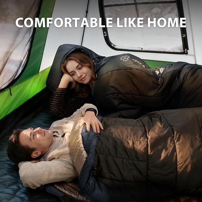 GEERTOP Portable Mummy Sleeping Bag with Graphene Lining for Adults Cold Weather 27°F to 40°F Lightweight &amp Water-Resistant Warm Compact for Camping Backpacking Hiking