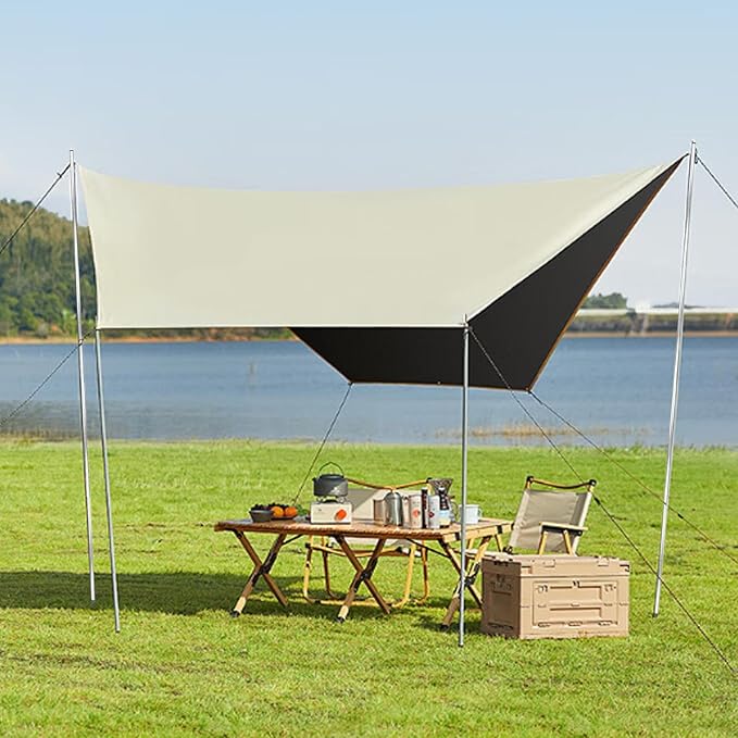 Tent Pole - Universal Portable Heavy Duty Awning Support - Beach Shade Awning Polesfor Outdoor Vacation Holiday Travel Road Trip Beach Camping Hiking