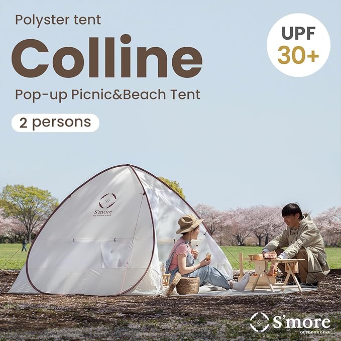 S'More 1/2 Person Beach Tent Lightweight &amp Easy Set Up Pop up Tent UFP 30+ Quick Portable Sun Shade Shelter for BeachPicnic Backyard Festival