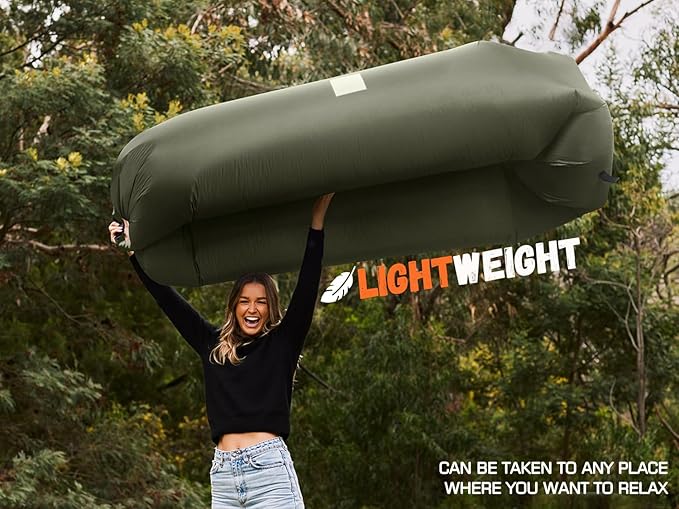 WEKAPO Inflatable Couch Air Lounger Chair - Camping &amp Beach Accessories Portable Blow up Sofa for Hiking Lawn Indoor/Outdoor Movies &amp Music Festivals. Lightweight and Easy to Set Up Air Ham