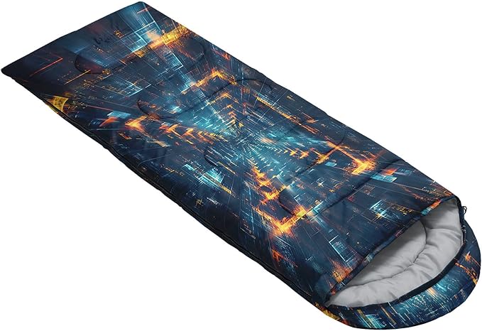 Kids Sleeping Bag for Boys GirlsCartoon Dinosaur Print-Lightweight Warm Portable Outdoor Indoor-Waterproof Cold Weather Resistant Sleeping Bag for Camping Hiking