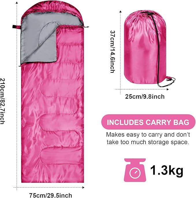 Tudomro Camping Sleeping Bag for Adults Lightweight Packable Waterproof Camping Gear Equipment to Keep Warm for Outdoor Backpacking Hiking Travel