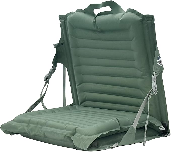 Crazy Creek Inflatable AirLounger Original Chair for Camping Backpacking Beaches Comfort on All Terrains Adjustable Straps Compact Design Dual Purpose Chair and Pad in one Spruce