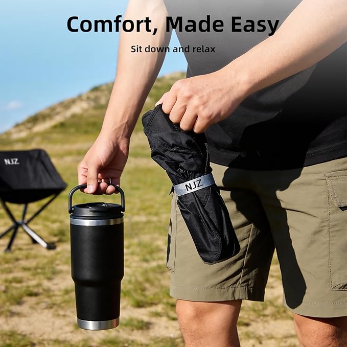 Lightweight Folding Camping Chair — Compact &amp Easy to Use Portable Chair for Everyday Outdoor Comfort Beach Camping Travel &amp Backyard
