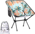 Honeybaby Folding Camping Chair Palm Tree Print Camping Chairs Lightweight Portable Chair Outdoor Foldable Chairs for Camping Travel Picnic Beach Hiking