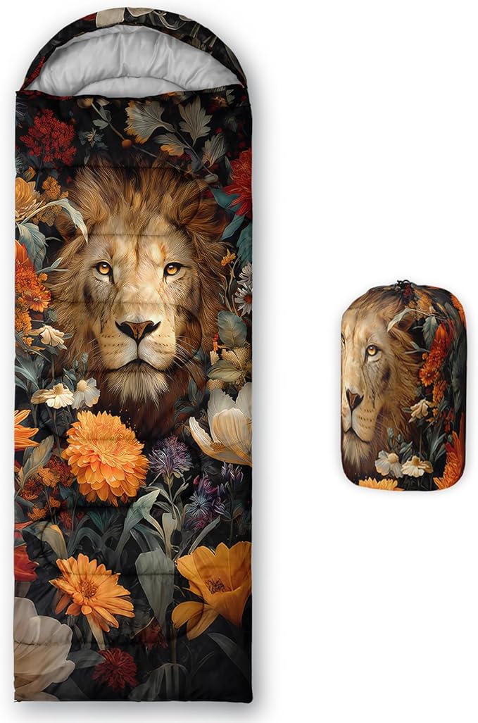 AILONEN Cartoon Camping Sleeping Bag for Boys Girls AdultsLightweight &amp Waterproof3 Season Warm &amp Cold WeatherPortablePrinted Sleeping BagTravelingCampingHiking