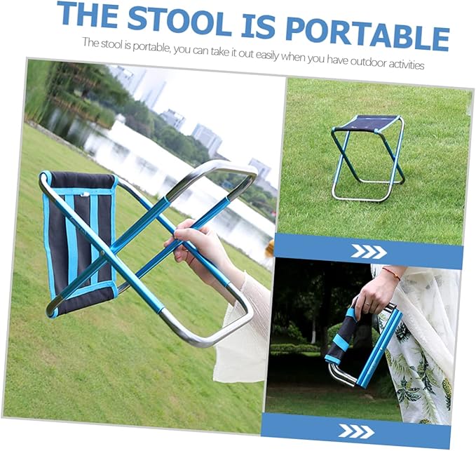 Yardwe Comfortable Portable Camping Stool Folding Chair for Beach BBQ Fishing and Outdoor Activities Lightweight Design for Versatile Use As Garden Picnic Stool
