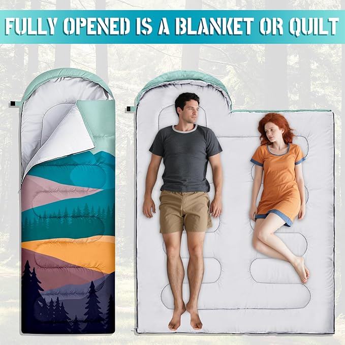 Sleeping Bags for Adults 3 Season Waterproof Sleeping Bag for Camping