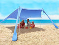 FBSPORT Beach Tent Sun Shelter Portable Beach Shade Canopy UPF50+ with Sandbags for Outdoor Family Camping Fishing Backyard Fun Picnic 7 x 7ft