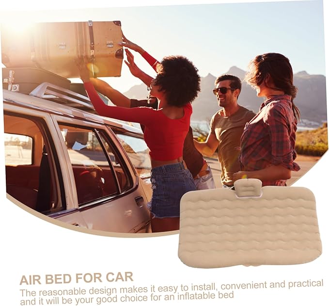1Set Comfortable SUV Inflatable Air Mattress Bed Practical Back Seat Inflatable Bed for Car to Inflate Deflate Odorless Breathable for Camping and Road
