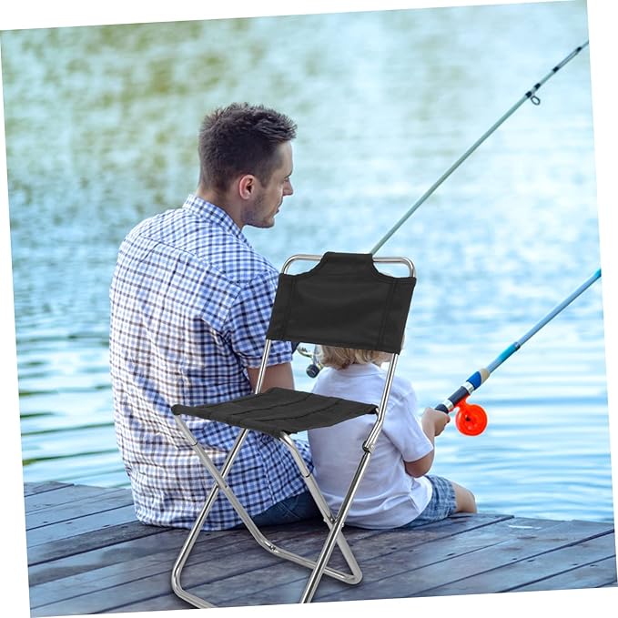Kisangel 1pc Ergonomic Portable Folding Chair Multi-Function Camping Stool for Adults Beach Accessory Canopy Collapsible Leisure Chair