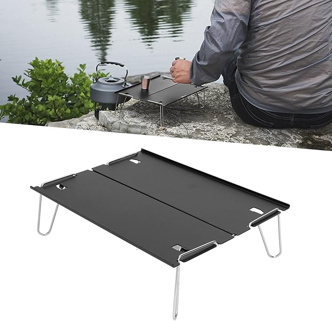 Camping Table 11.7 X 8.3 X 3.3in Portable Ultra Light Aluminum Alloy Folding Camp Side Table for Backpacking Camping Hiking Hunting Fishing