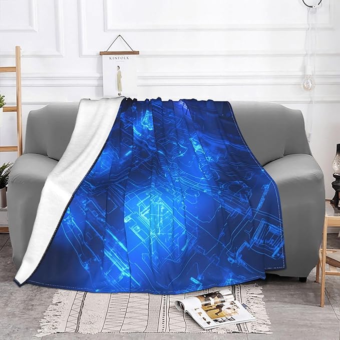 Glowing Blueprint Soft Fleece Blanket 60 * 50 inch Soft Sofa Blanket Suitable for Sofa Camping Travel Night Cover Blanket