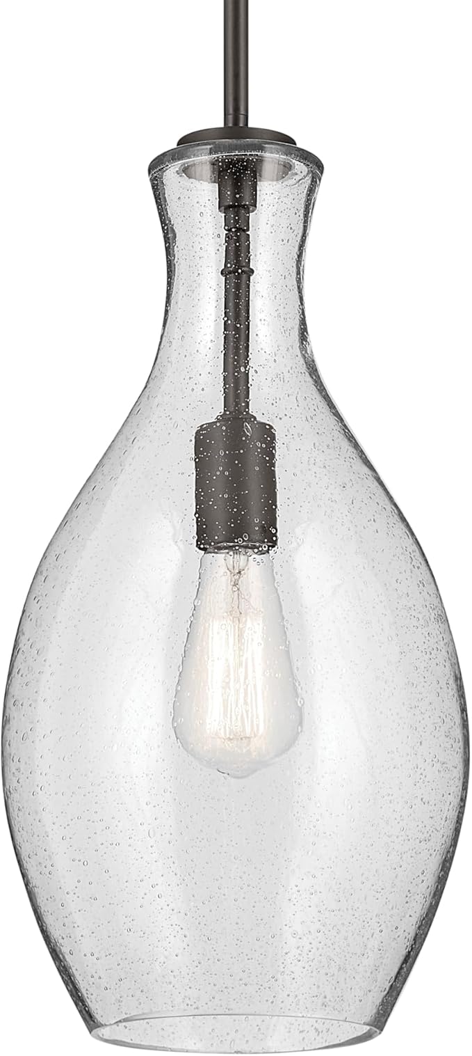 Kichler Lighting Everly 17.75 1 Light Hour Glass Pendant Clear Glass Olde Bronze
