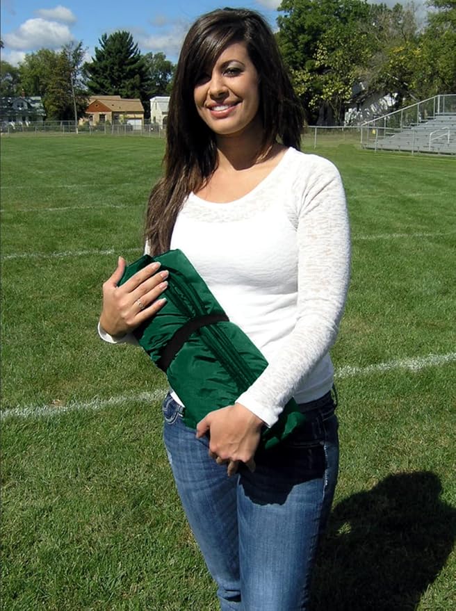 Ultimate SportsWrap - PATENTED - The Only WEARABLE Weatherproof/Stadium/Picnic/Sports Blanket complete with Upper and Lower Zippers Lined &amp Adjustable Hood and Inside Hand Warmers 70 X 58