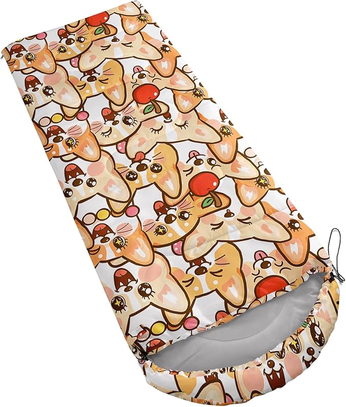 AILONEN Cartoon Camping Sleeping Bag for Boys Girls AdultsLightweight &amp Waterproof3 Season Warm &amp Cold WeatherPortablePrinted Sleeping BagTravelingCampingHiking