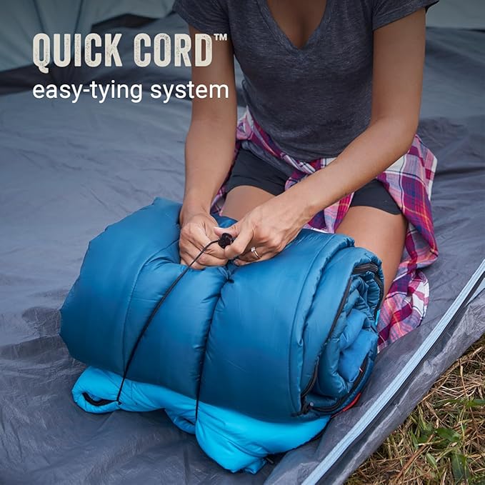 Coleman Kompact 20°F/30°F/40°F Sleeping Bag Cool-Weather Adult Sleeping Bag with Heat Retention Stuff Sack &amp Snag-Free Zipper Great for Camping Sleepovers Guests &amp More