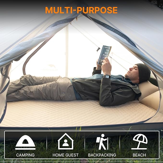 Naturehike Camping Sleeping Pad with Quick-Inflating Ultralight Memory Foam Sleeping Mat for Camping Backpacking Hiking Traveling Tent Yellow