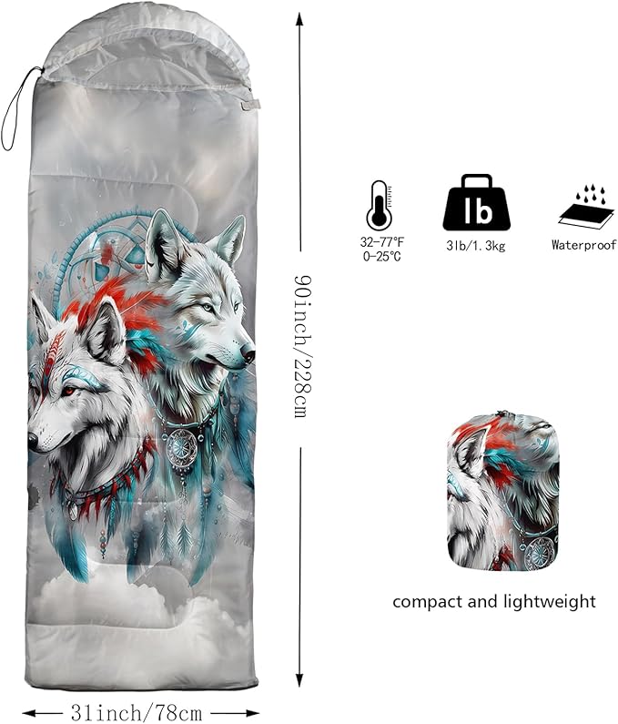 AILONEN Coastal Sleeping BagsLightweight &amp Waterproof3 Season Warm &amp Cool WeatherColorful Starfish Coral Shell Printed Ocean Animal Sleeping Bags for KidsAdults TravellingOutdoors