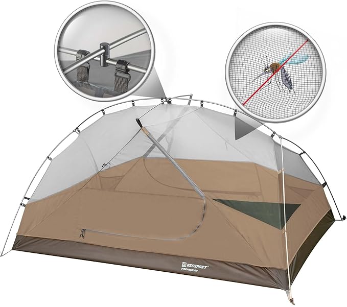 Bessport Camping Tent for 2-3 Person Lightweight Backpacking Tent Waterproof Windproof Two Doors Easy Setup Double Layer Outdoor Tents for 3 to 4 Seasons Suitable for OutdoorHikingCamping