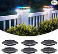 4x4 Solar Post Cap Lights for Fence Deck Lights Solar Powered with RGB Color/Warm White Lighting Modes Weatherproof LED Post Tops (6 Pack)