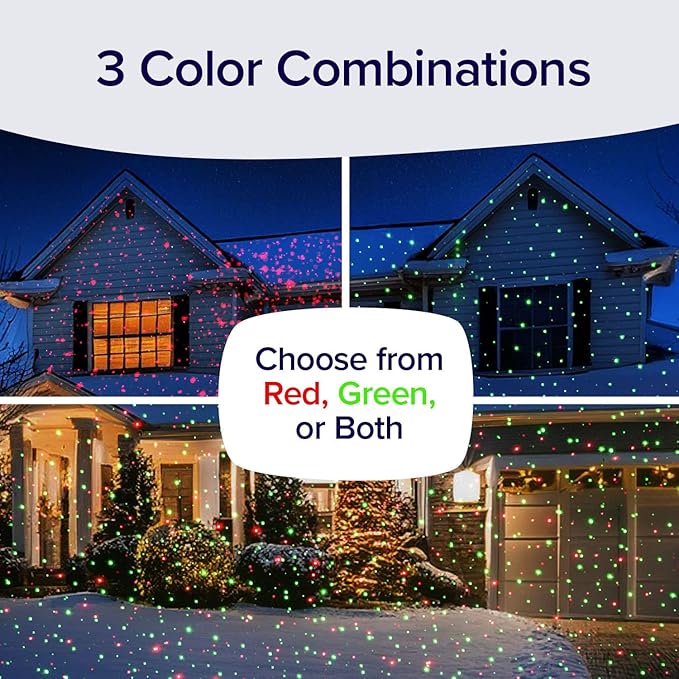 Star Shower Ultra 9 Outdoor Laser Light Show with Remote AS SEEN ON TV New 9 Unique Patterns Showers Home w/Thousands of Lights 3 Color Combinations Motion or Still Up to 3200 Sq Ft