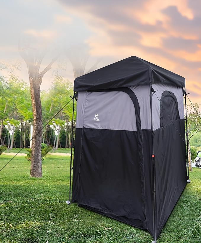 Nice C Camping Shower Tent Instant Pop Up Privacy Changing Tent Outdoor Shower Enclosure Toilet Tents Camping Bathroom Oversize (Square – 1 Room)