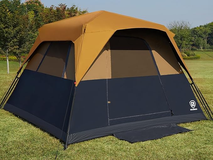 EVER ADVANCED 6 Person Camping Tent Blackout Design Tent for Camping Instant Cabin Tents for Family with Rainfly 60s Easy Setup Water-Resistant