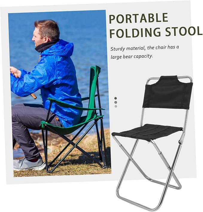 SUPVOX Fishing Chair Rod Holder Multi-use Beach Lounger Compact Durable Folding Stool for