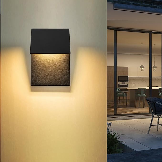Outdoor Wall Lights Fixture 11”LED Modern Wall Sconce 12w Mate Black Exterior Porch Light Wall Mount Waterproof Patio Light Fixture for House Patio Front Porch Garage Commercial use