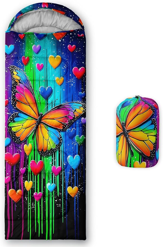 AILONEN Cartoon Camping Sleeping Bag for Boys Girls AdultsLightweight &amp Waterproof3 Season Warm &amp Cold WeatherPortablePrinted Sleeping BagTravelingCampingHiking