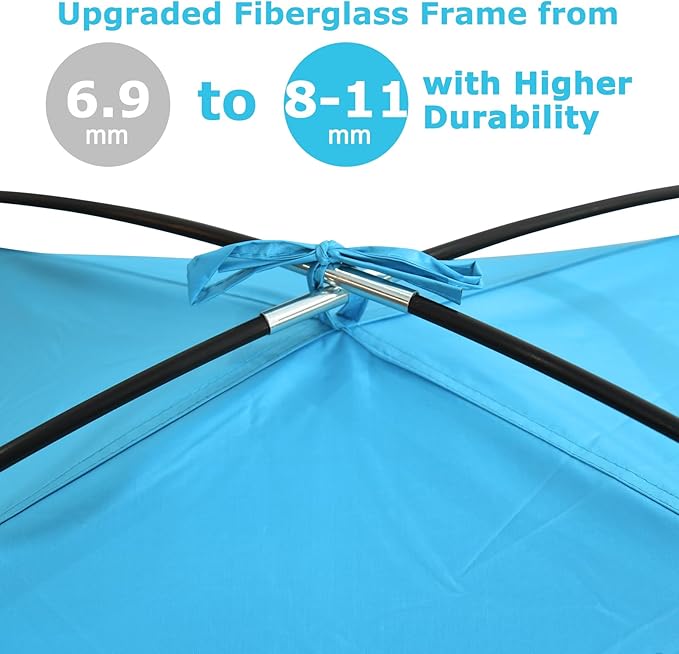 COMMOUDS Beach Tent Sun Shade for 3/4/6/8 Person UPF 50+ Beach Sun Shelter Canopy Tent Lightweight Easy Set Up and Carry