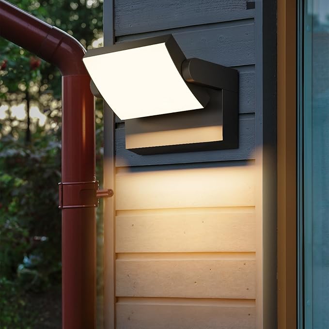 Modern Outdoor Lights 40W Black LED Exterior Light Fixture 3000K Outdoor Wall Sconce IP65 Waterproof Porch Lights for House