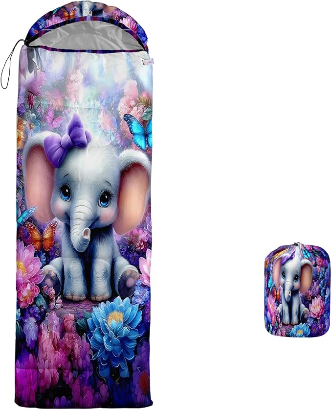 AILONEN Cartoon Camping Sleeping Bag for Boys Girls AdultsLightweight &amp Waterproof3 Season Warm &amp Cold WeatherPortablePrinted Sleeping BagTravelingCampingHiking