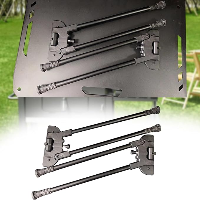 Generic Skateboard Stool Legs Shoe Changing Stool Feet Camping Table Floor Connecting Accessories Stable Longboard Bench Feet 37.5cm Black