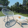 Outdoor Rocking Moon Chair Gray Poly Rattan PE Rattan Seat Powder-Coated Steel Frame Durable Outdoor Furniture Comfortable Lounge Chair for Patio Garden Yard