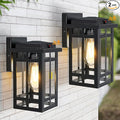 Motion Sensor Outdoor Wall Light Fixtures 2 Packs 9.76''Waterproof Dusk to Dawn Outdoor Lighting Exterior Modern Porch Lantern Anti-Rust Outside Scones for Front Door Garage Patio Black