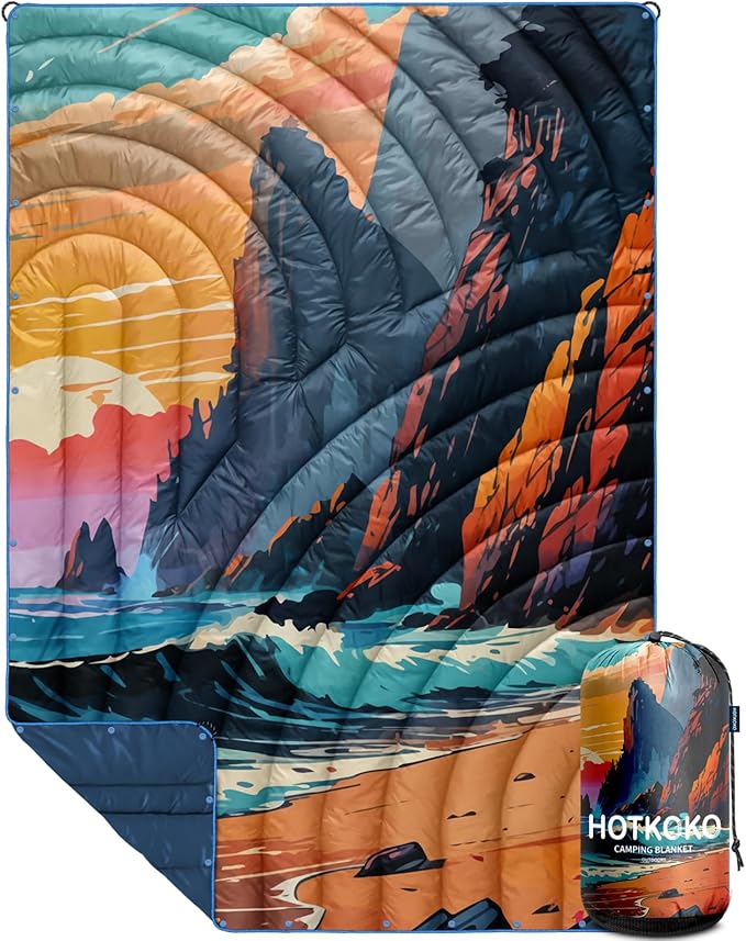 Camping BlanketLightweight Puffy Printed Camping Blanket Packable Outdoor Blanket for CampingTraveling Stadium Hiking Picnics