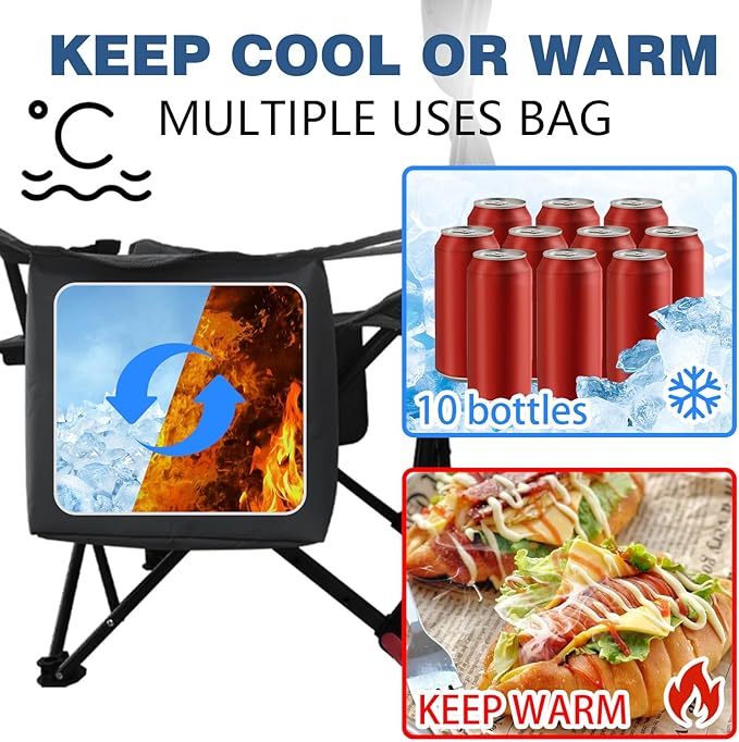 Reclining Camping Chair 4 Position with Foot Rest Comfortable for Adults 265Ibs Folding Lounger Mesh Beach Chair with Cooler BagCotton Cushion and Cup Holder for Outdoor Patio