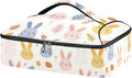 Casserole Carrier Pattern Cute RabbitInsulated Casserole Carrier for Hot or Cold Food Thermal Lunch Tote for Potluck Parties Picnic Beach Fits 9 x 13 Inches Baking Dish