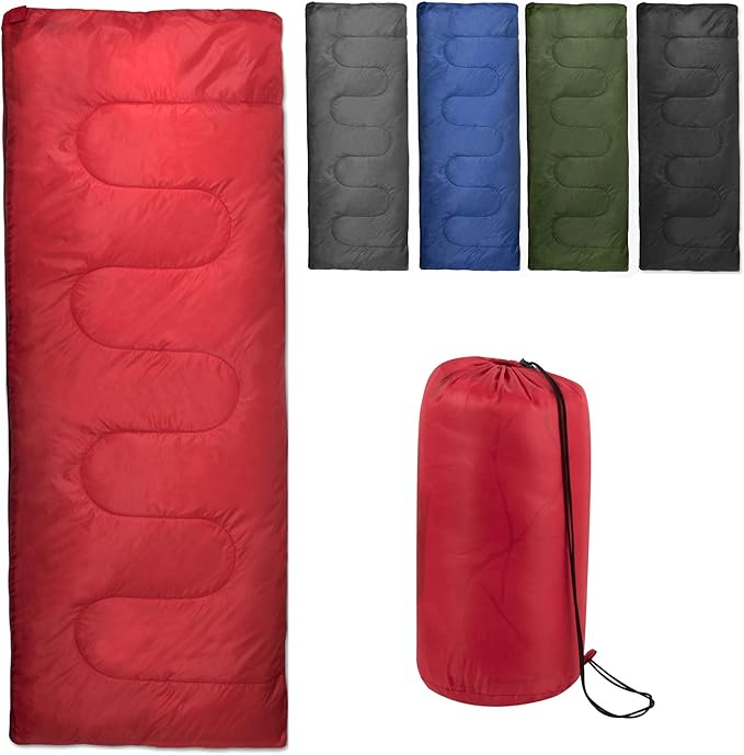 Bulk 10 Pack Envelope Sleeping Bags 4 Seasons Warm or Cold Lightweight Indoor Outdoor Sleeping Bags for Adults Backpacking Camping