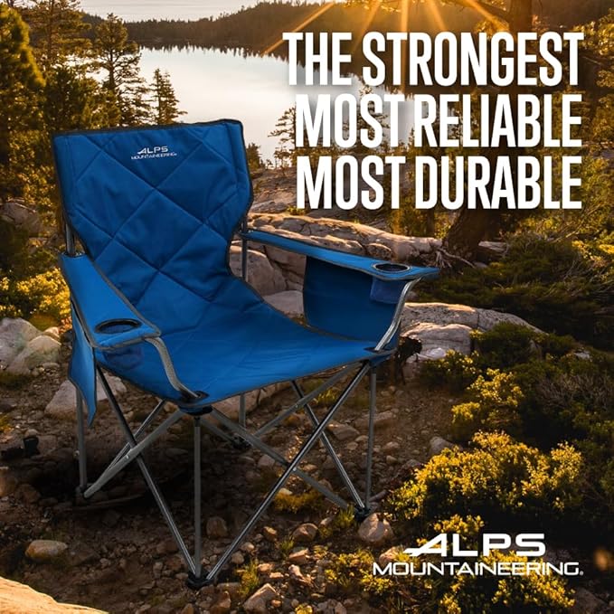 ALPS Mountaineering King Kong Camping Chairs for Adults with Mesh Cup Holders and Pockets Built Durable and Reliable with Compact Foldable Steel Frame