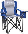 Folding Camping Chair Heavy Duty Portable Lawn Chairs with Cooler Bag Side Pocket &amp Cup Holder Folding Chairs for Outside Support 450lbs Blue