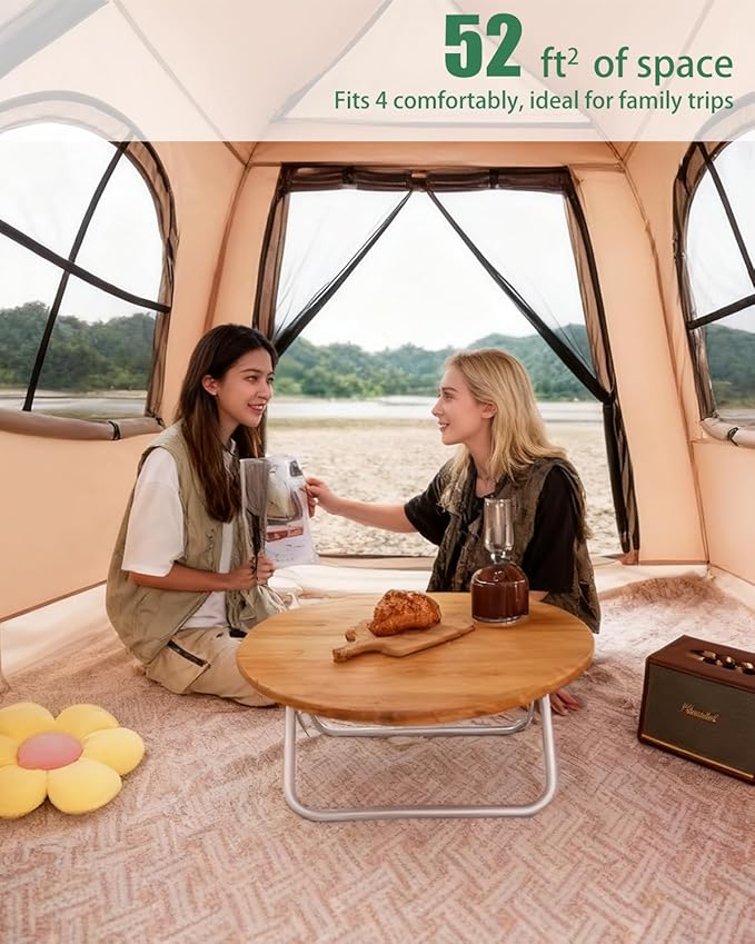 Inflatable Camping Tent for 4 Person – Waterproof Air Tent Easy Setup Family Tent for Outdoor Camping Hiking &amp Travel