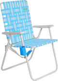 SunnyFeel 15 Tall Folding Webbed Lawn Beach Chair for Adults Oversized Portable High Seat Sand Chair Heavy Duty 300 LBS Foldable Camping Chairs for Camp/Outdoor/Picnic/Concert/Sports