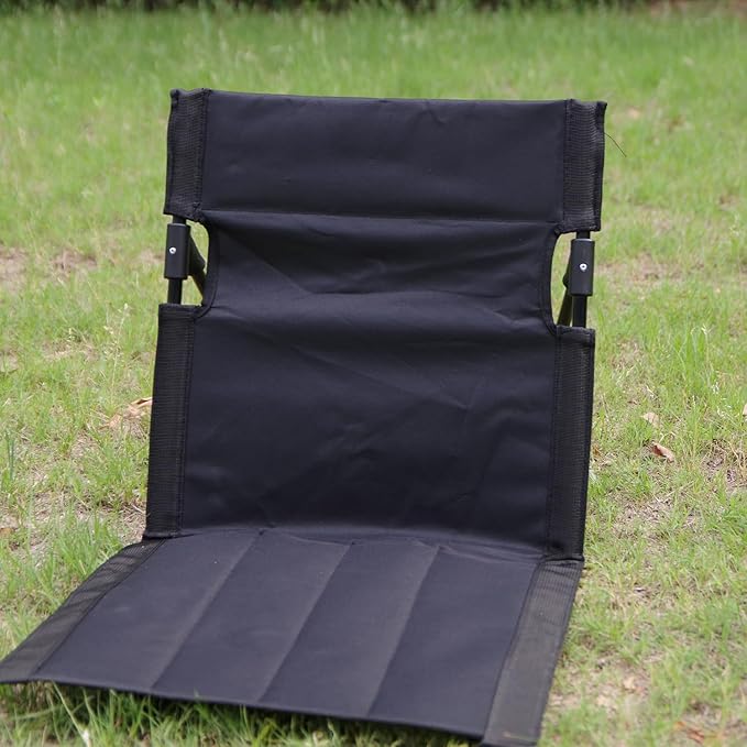 Outdoor Camping BackrestLightweight Foldable ChairPark Leisure backrestBeach Portable Single Lazy ChairAluminum Lazy Comfortable Backrest (Carbon Black)
